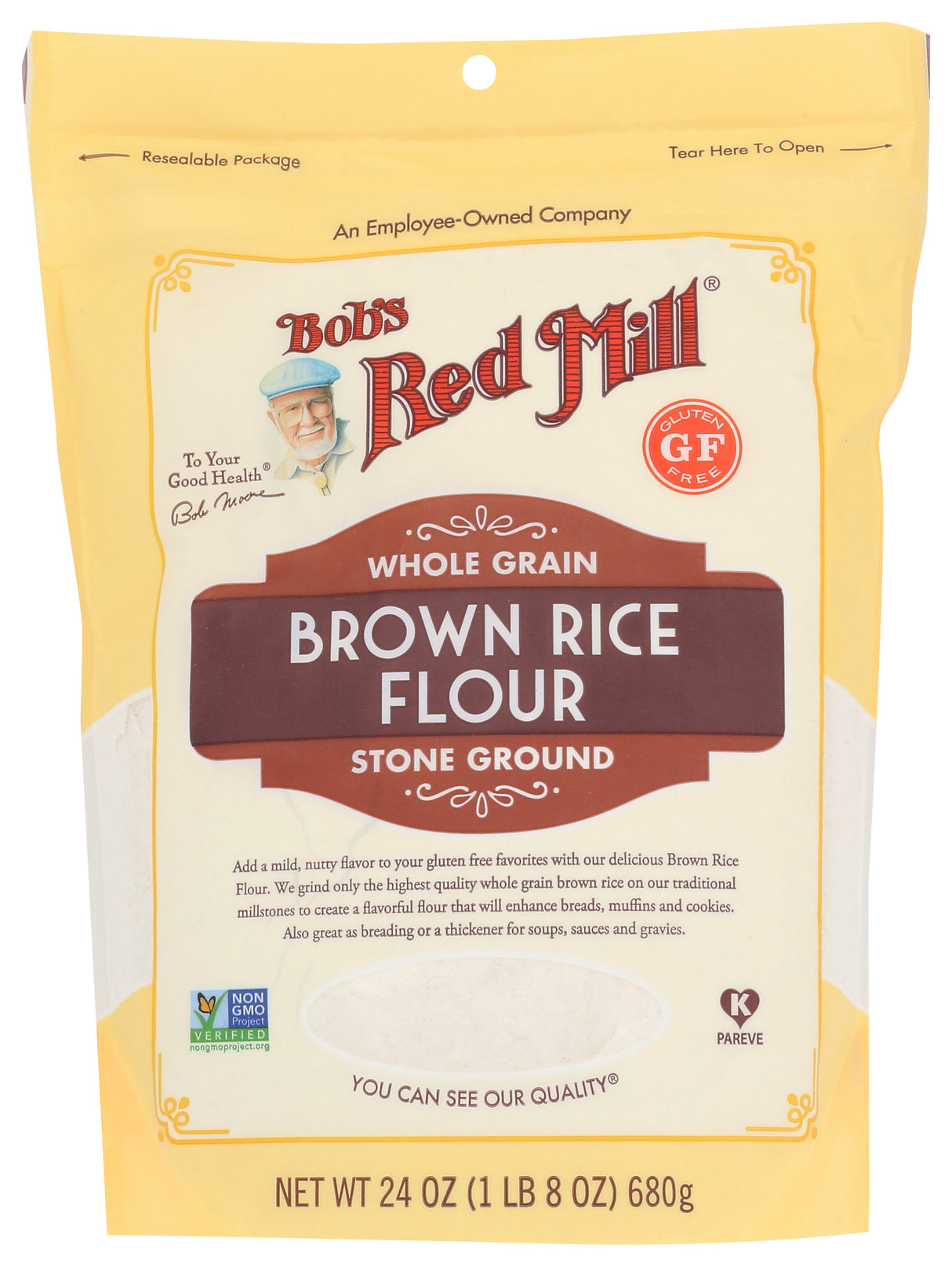 Bob's Red Mill Whole Grain Stone Ground Brown Rice Flour, 24oz (Pack of 4)