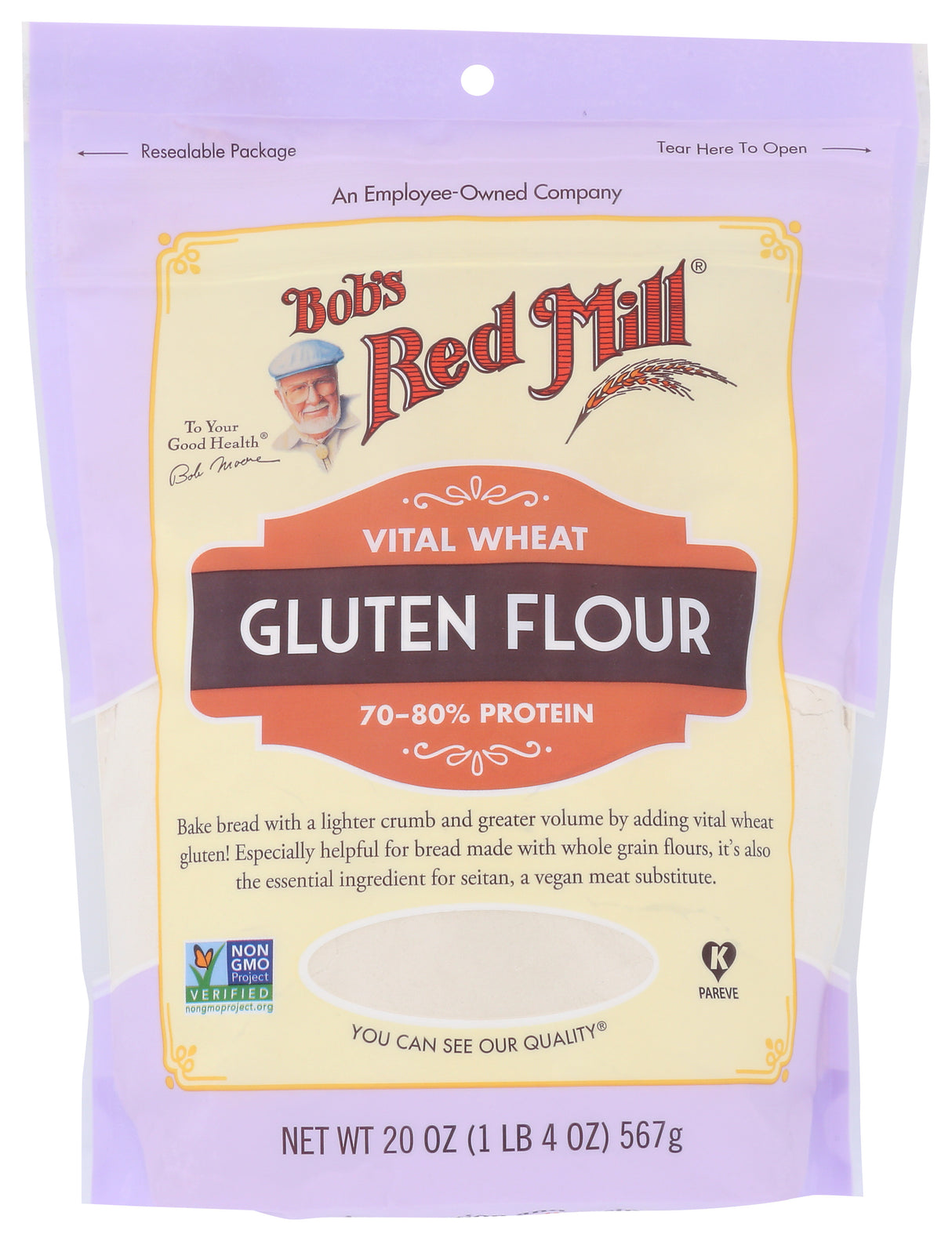 Bob's Red Mill Vital Wheat Gluten Flour, 20 oz (Pack of 4)