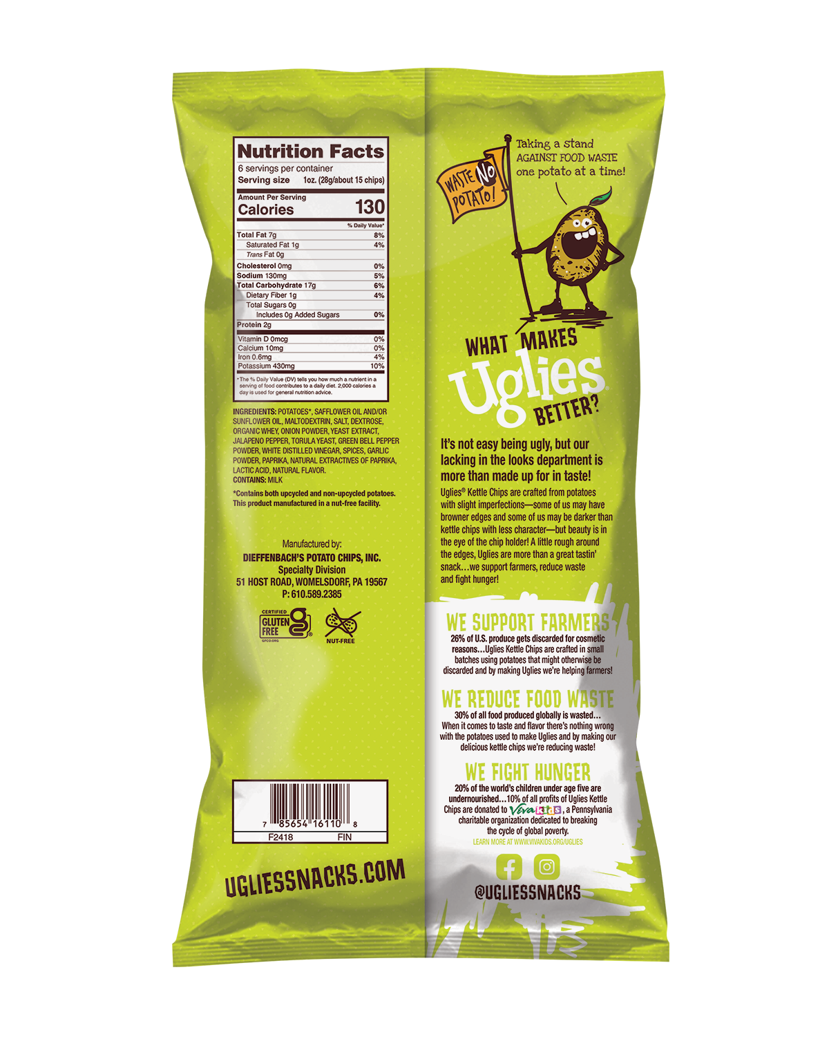 Uglies Jalapeno Kettle Chip, 6 Oz, Pack of 12