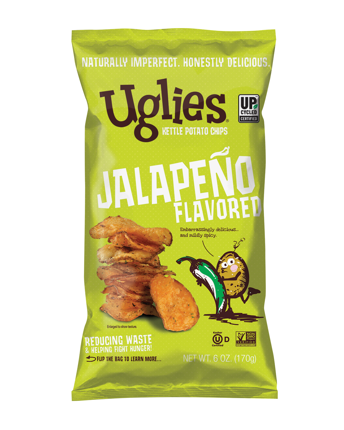 Uglies Jalapeno Kettle Chip, 6 Oz, Pack of 12