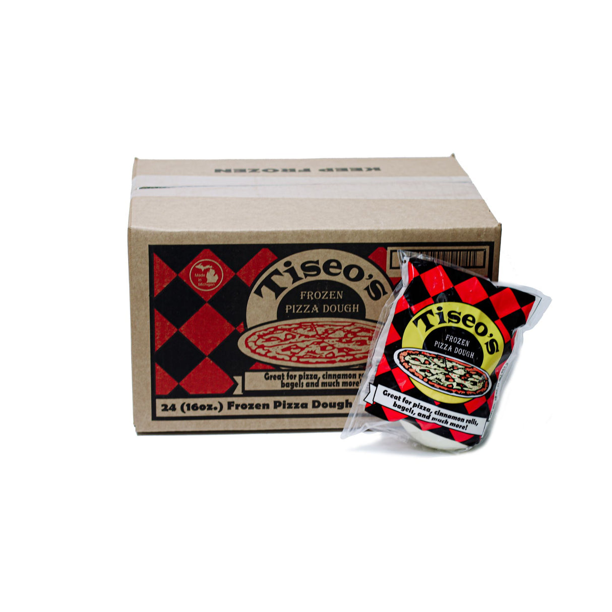 Tiseo's Frozen Pizza Dough, 16 oz., Pack of 24