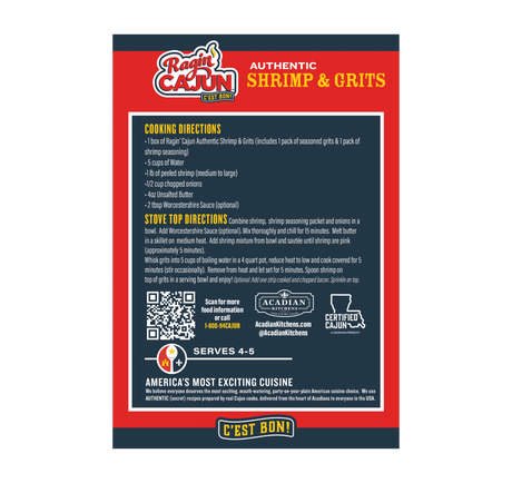 Ragin’ Cajun Authentic Shrimp & Grits 8 oz, 6 Pack
