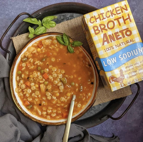 Aneto, Chicken Broth Low Sodium, 1 LT, 6 Pack