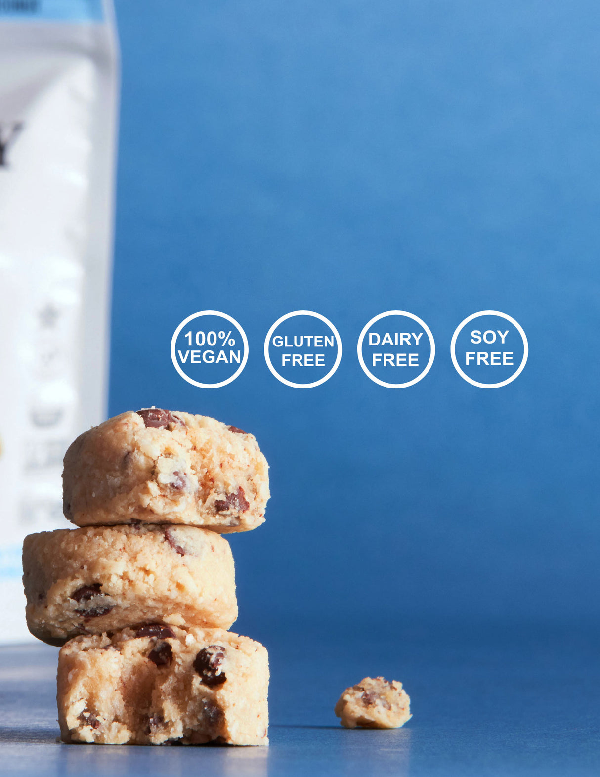 Hail Merry, Chocolate Chip Coconut Cookie Dough Bites, 3.5 oz, Pack of 8