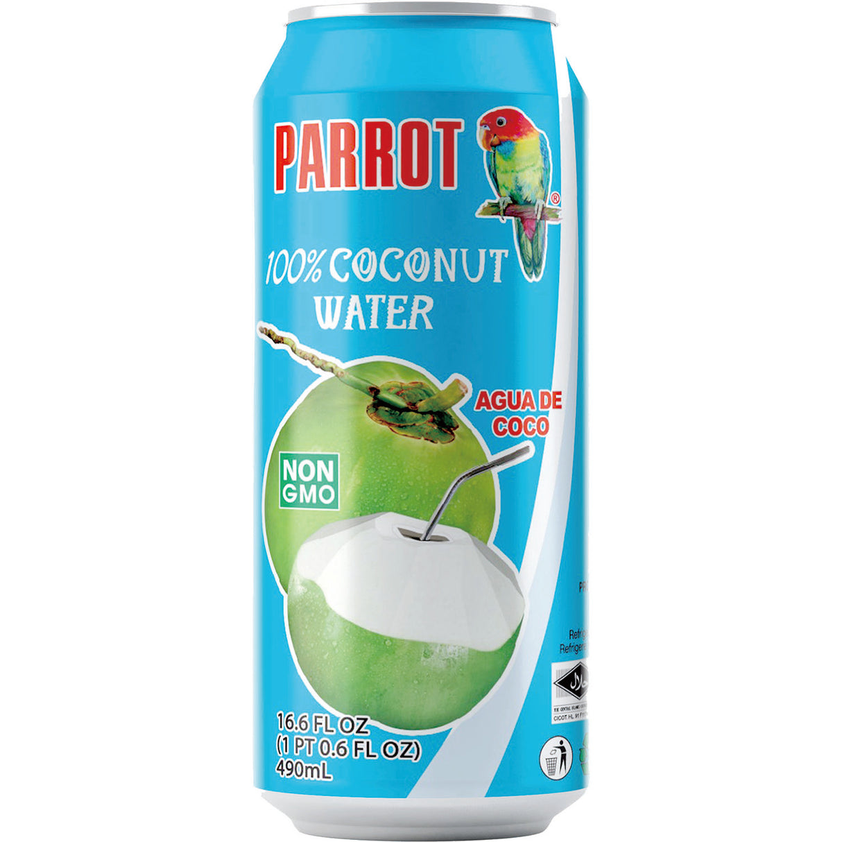Parrot Coconut Water No Pulp, 16.6 oz, 12 Pack