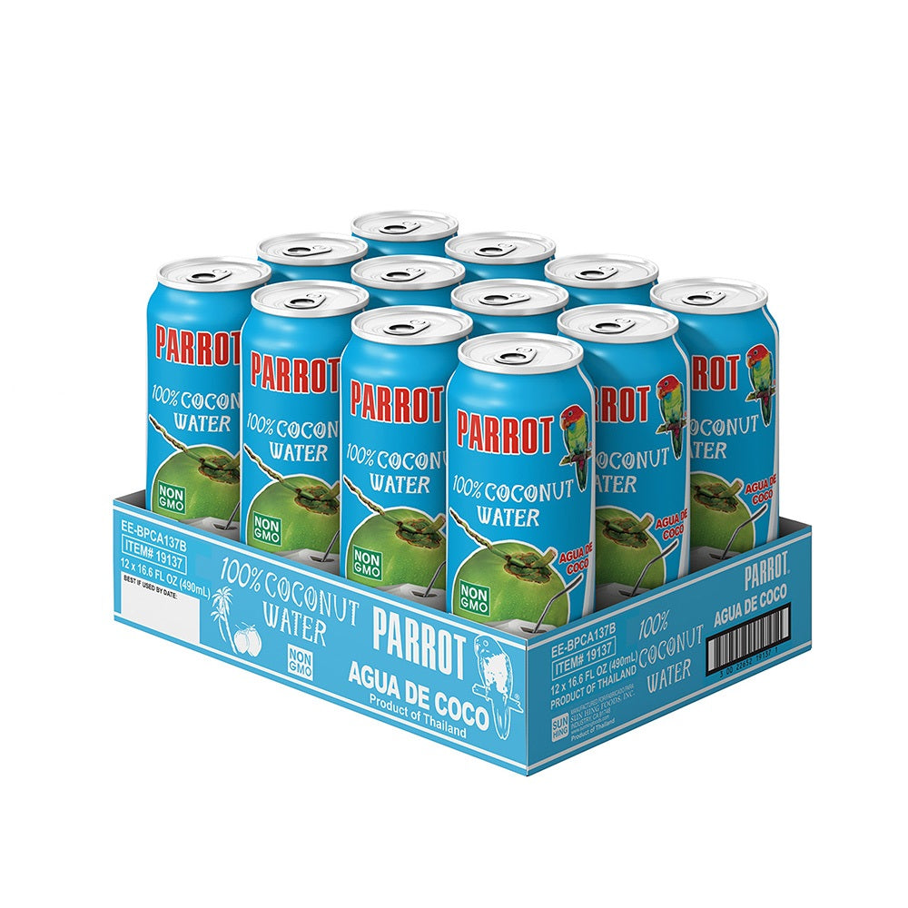 Parrot Coconut Water No Pulp, 16.6 oz, 12 Pack