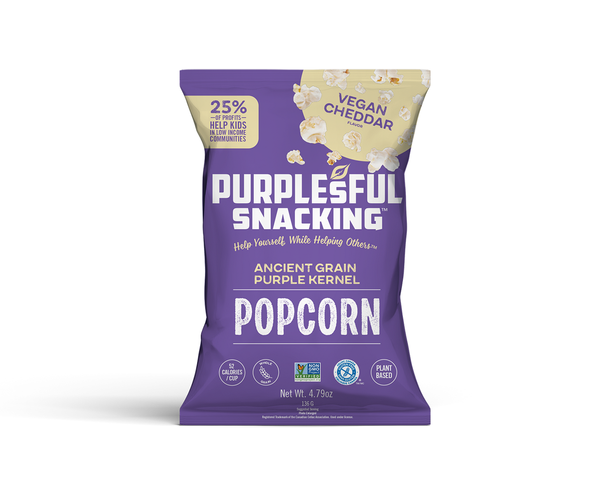 PURPLEsFUL Vegan Cheddar Popcorn, 4.79 oz., 9 Pack