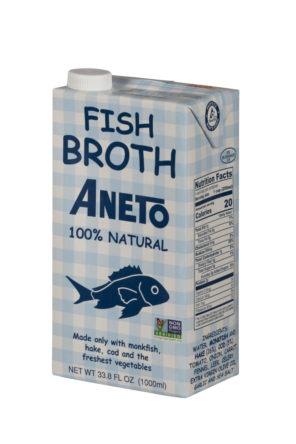 Aneto, Fish Broth, 1 LT, 6 Pack