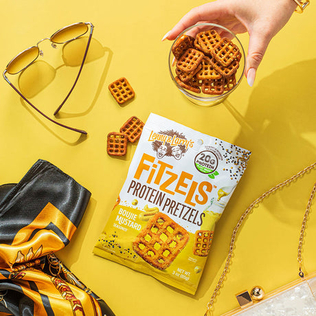 Lenny & Larry's Fitzels Protein Pretzels,Boujie Mustard, 3 oz, Pack of 10