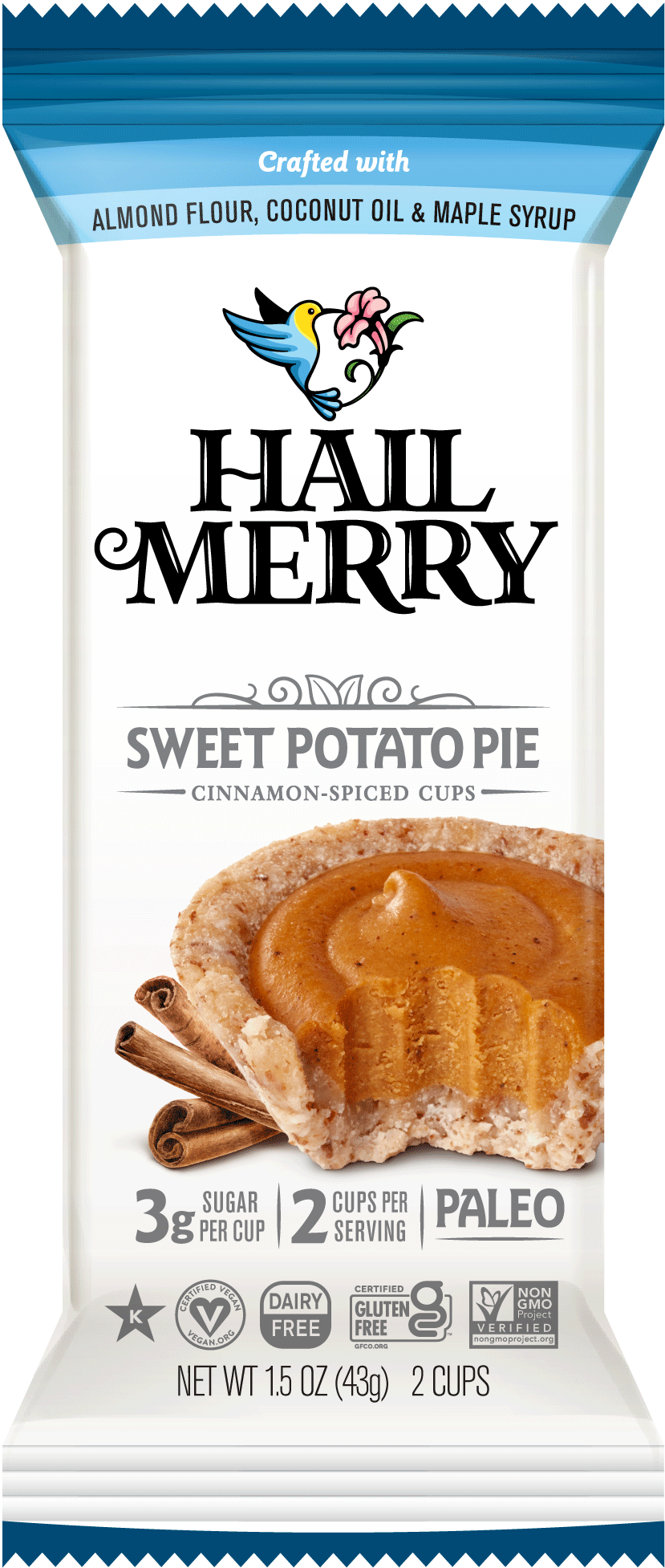 Hail Merry, Sweet Potato Pie Cups (2 count), 1.5 oz, Pack of 6