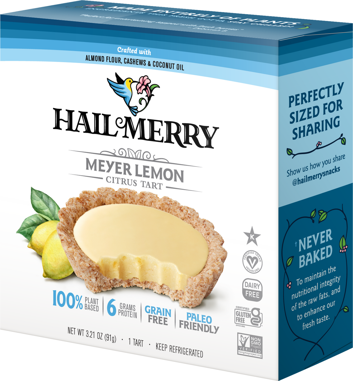 Hail Merry, Meyer Lemon Tart, 3 oz, Pack of 8
