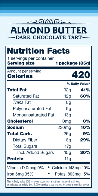 Hail Merry, Chocolate Almond Butter Tart, 3 oz, Pack of 8