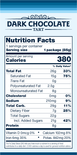 Hail Merry, Dark Chocolate Tart, 3 oz, Pack of 8