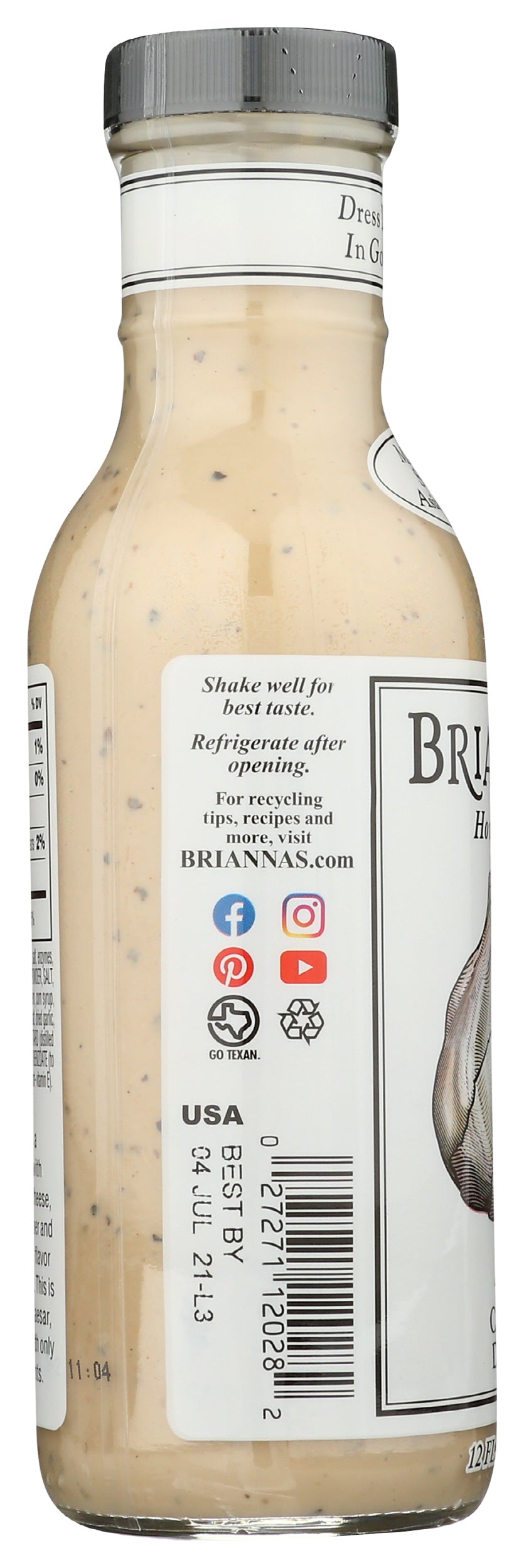 Briannas Caesar Dressing, 12 oz (Pack of 6)