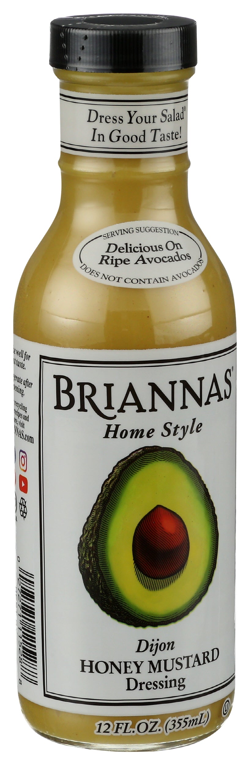 Brianna's Honey Mustard Dijon Dressing, 12oz (Pack of 6)