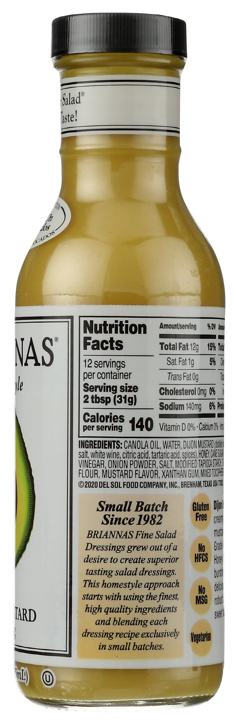 Brianna's Honey Mustard Dijon Dressing, 12oz (Pack of 6)
