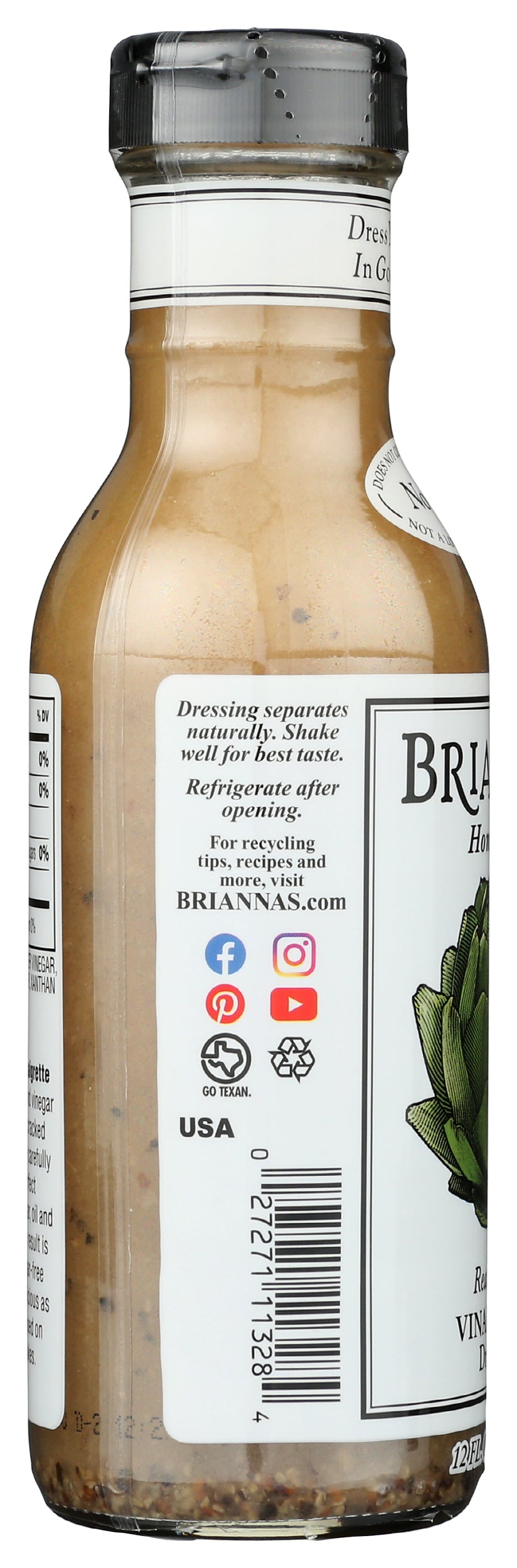 Brianna's Homestyle Real French Vinaigrette Dressing, 12oz (Pack of 6)