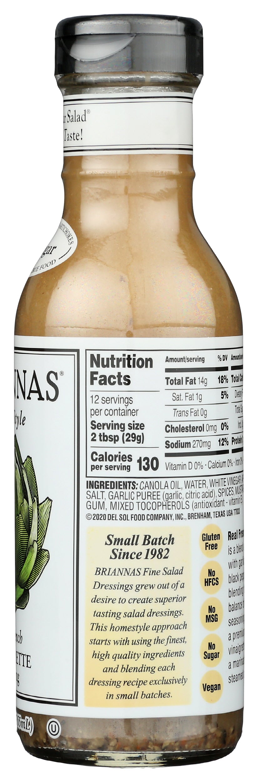Brianna's Homestyle Real French Vinaigrette Dressing, 12oz (Pack of 6)