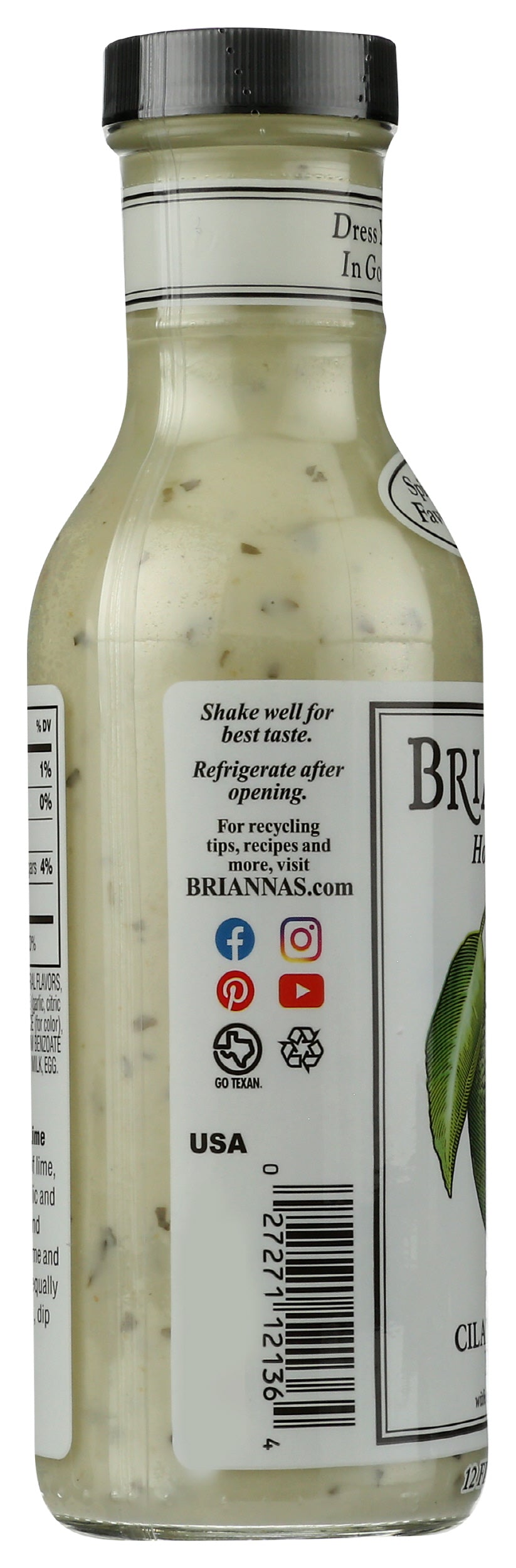 Brianna's Creamy Cilantro Lime Dressing, 12oz (Pack of 6)