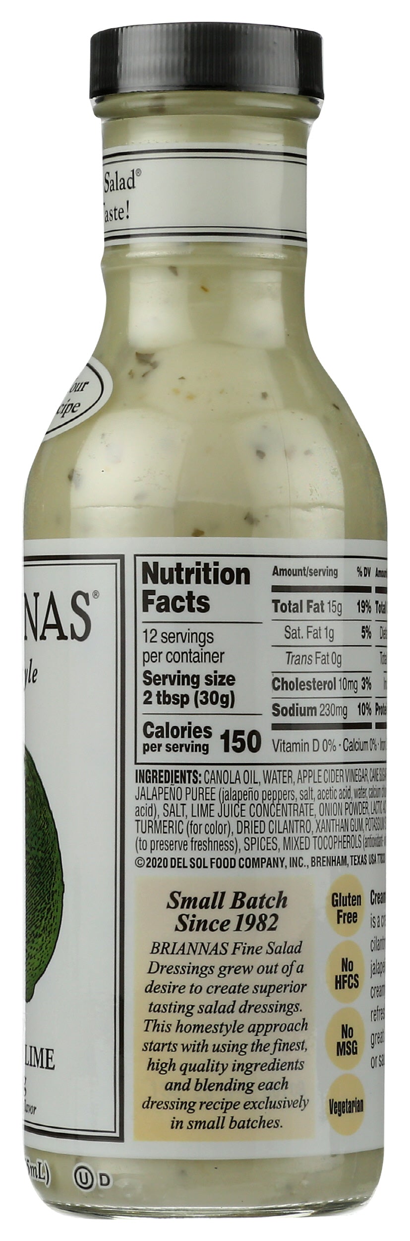 Brianna's Creamy Cilantro Lime Dressing, 12oz (Pack of 6)