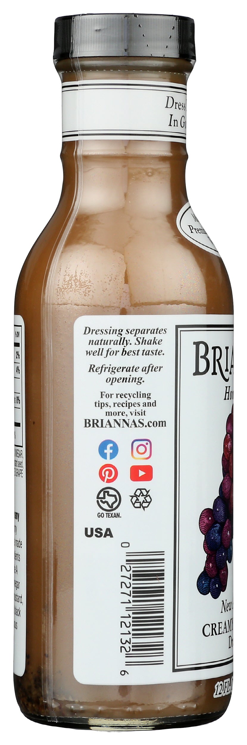 Brianna's New American Cream Balsamic Dressing, 12oz (Pack of 6)