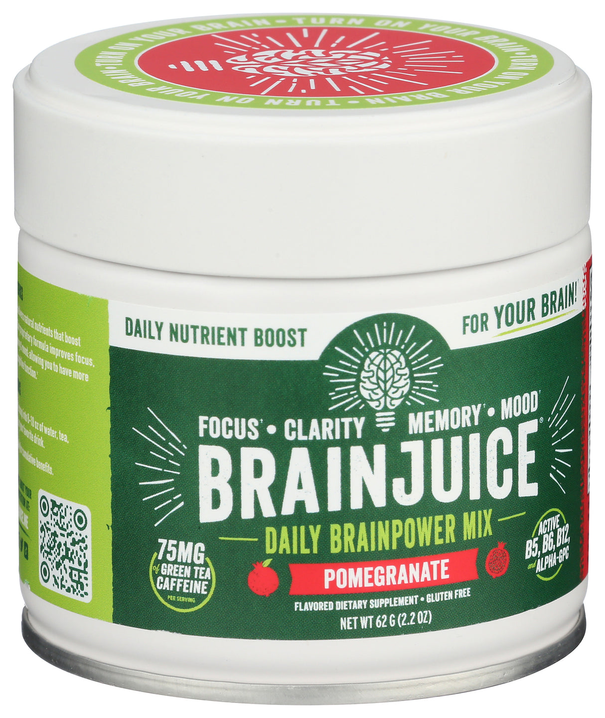 BrainJuice Pomegranate Daily BrainPower Mix | 15-servings