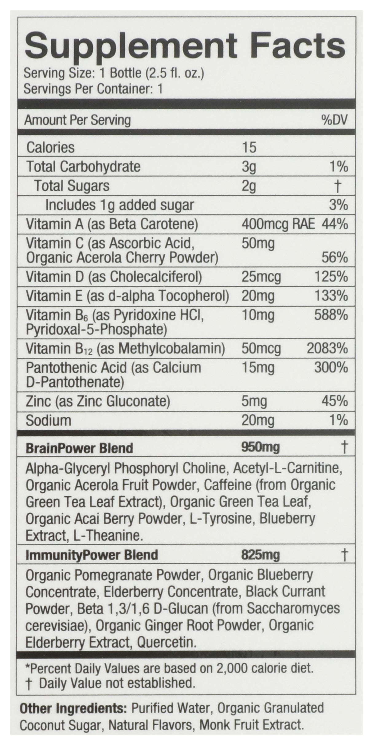 BrainJuice Immunity Huckleberry Hibiscus 2.5 oz. Ready to Drink Supplement | 12-pack
