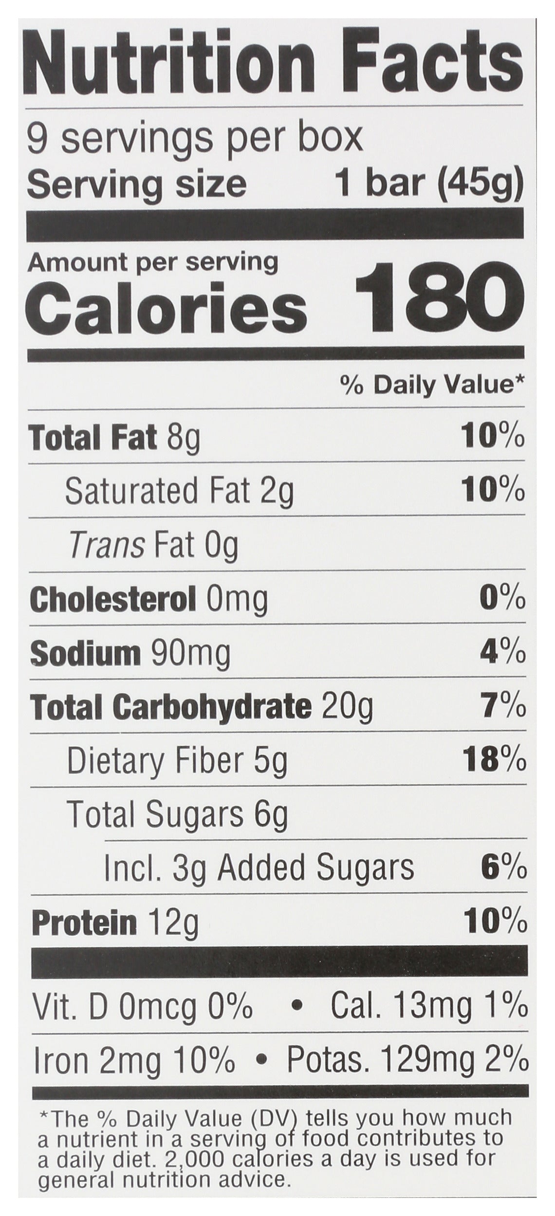 Lenny & Larry's, Cookie Filler Bar, Peanut Butter Chocolat Chip, 1.59 oz, Pack of 9
