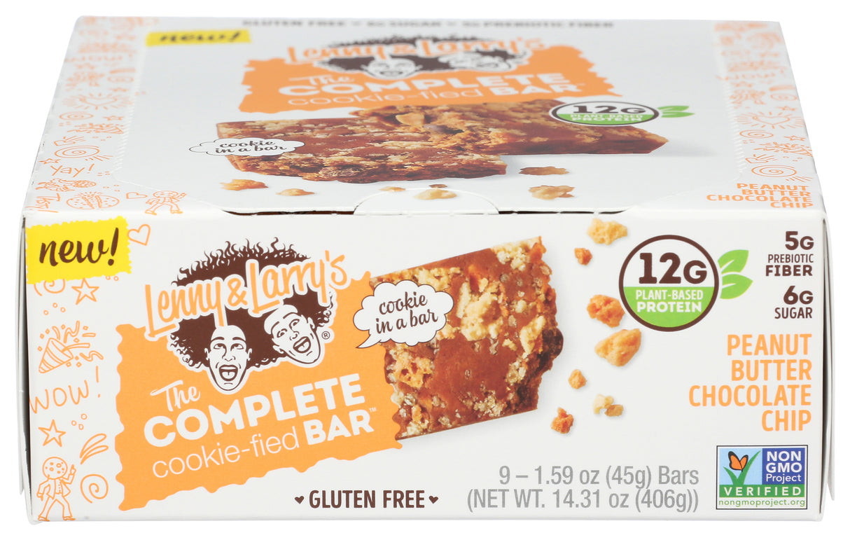Lenny & Larry's, Cookie Filler Bar, Peanut Butter Chocolat Chip, 1.59 oz, Pack of 9