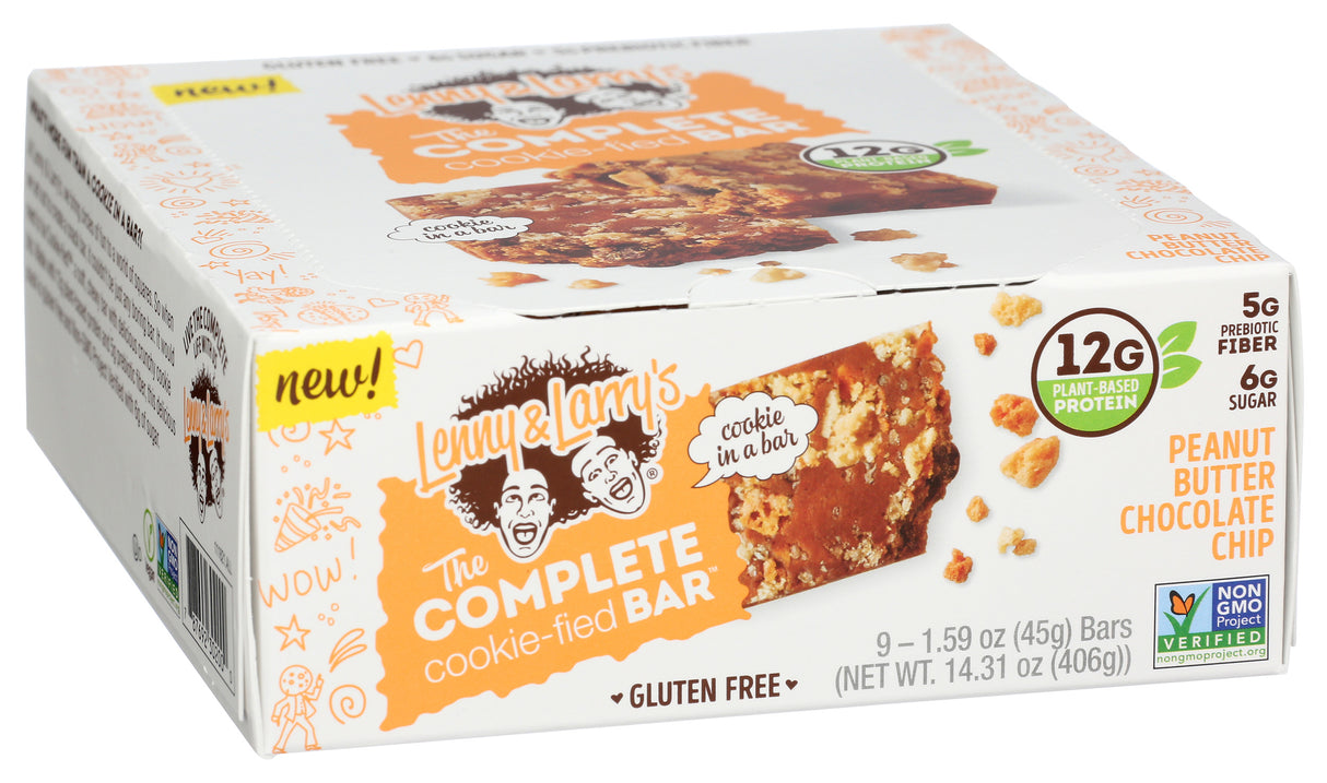 Lenny & Larry's, Cookie Filler Bar, Peanut Butter Chocolat Chip, 1.59 oz, Pack of 9