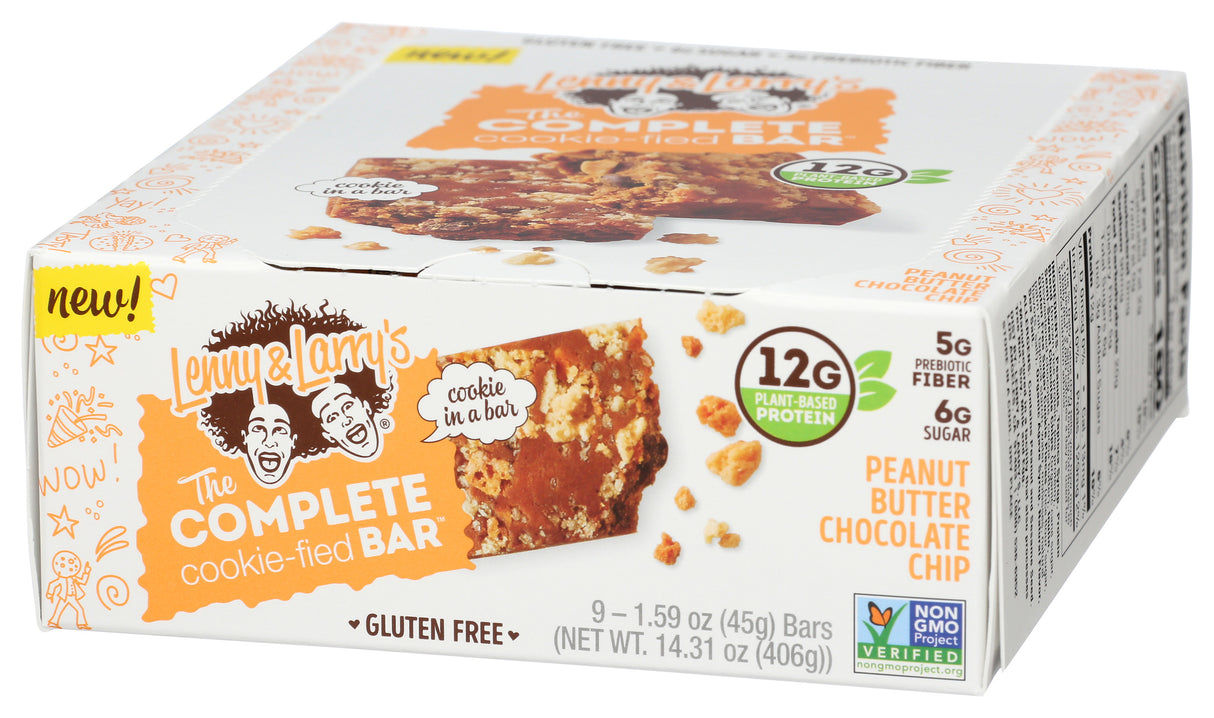 Lenny & Larry's, Cookie Filler Bar, Peanut Butter Chocolat Chip, 1.59 oz, Pack of 9
