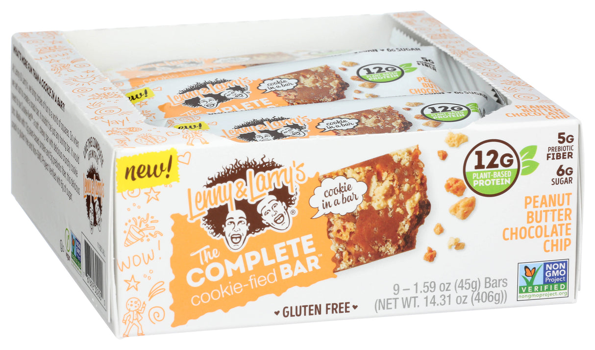 Lenny & Larry's, Cookie Filler Bar, Peanut Butter Chocolat Chip, 1.59 oz, Pack of 9