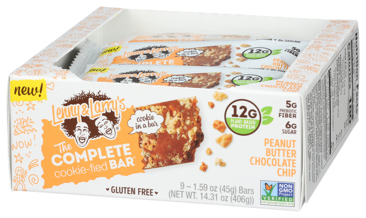 Lenny & Larry's, Cookie Filler Bar, Peanut Butter Chocolat Chip, 1.59 oz, Pack of 9