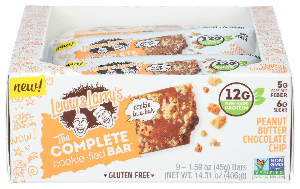 Lenny & Larry's, Cookie Filler Bar, Peanut Butter Chocolat Chip, 1.59 oz, Pack of 9