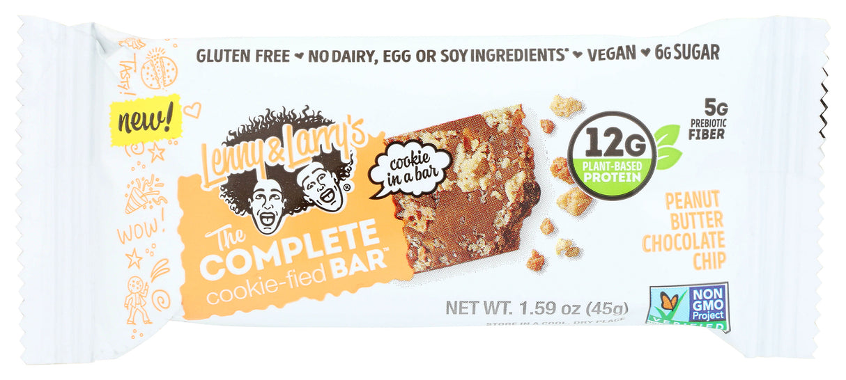 Lenny & Larry's, Cookie Filler Bar, Peanut Butter Chocolat Chip, 1.59 oz, Pack of 9