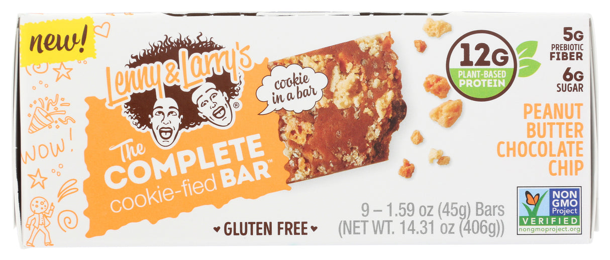 Lenny & Larry's, Cookie Filler Bar, Peanut Butter Chocolat Chip, 1.59 oz, Pack of 9