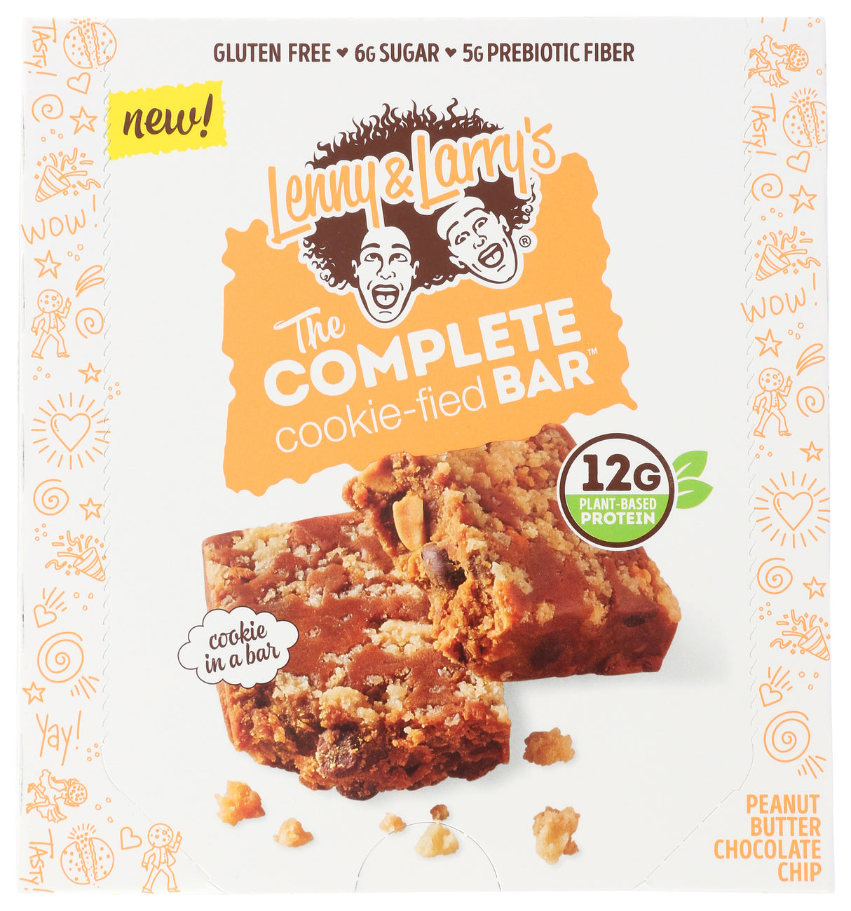 Lenny & Larry's, Cookie Filler Bar, Peanut Butter Chocolat Chip, 1.59 oz, Pack of 9