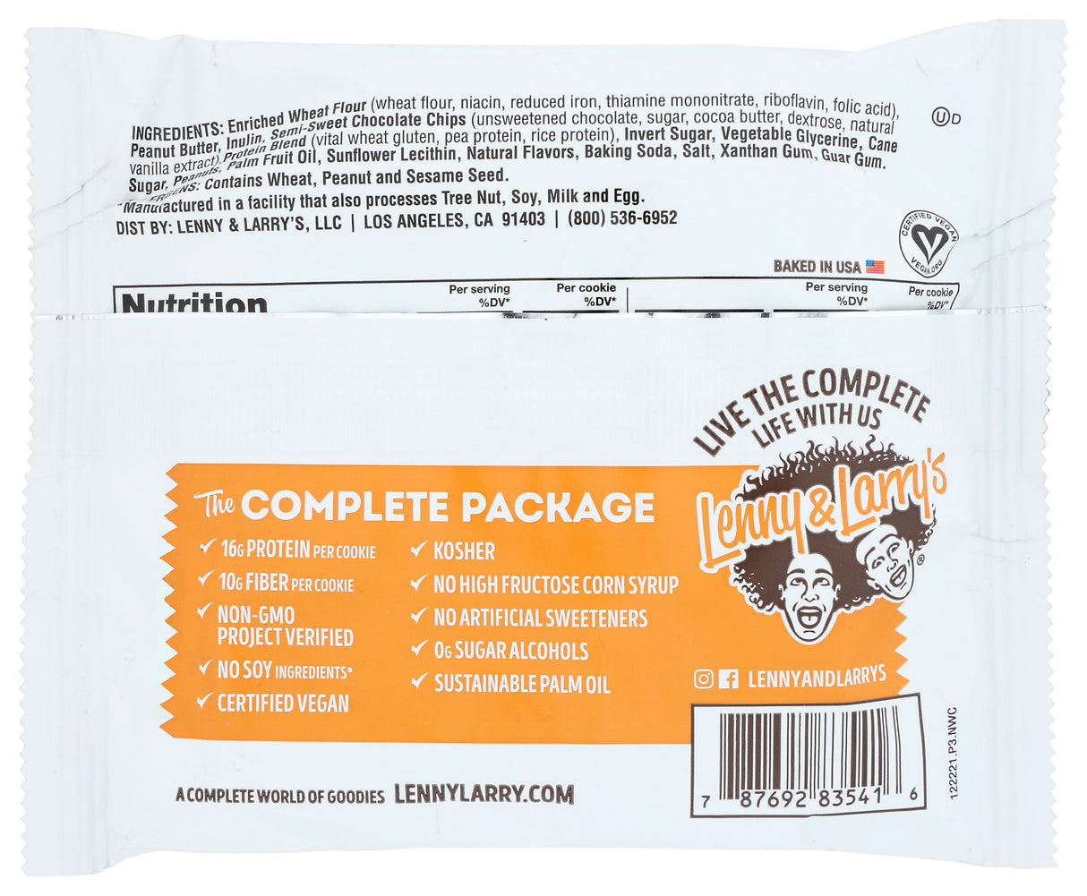 Lenny & Larry's, The Complete Cookie, Peanut Butter Chocolate Chip, 4 oz, Pack of 12