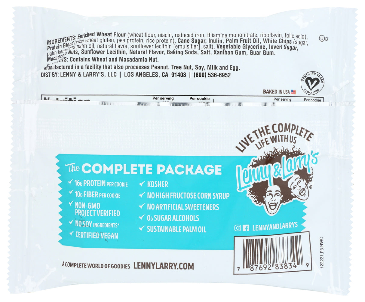Lenny & Larry's, The Complete Cookie, White Chocolate Flavored Macadamia, 4 oz, Pack of 12