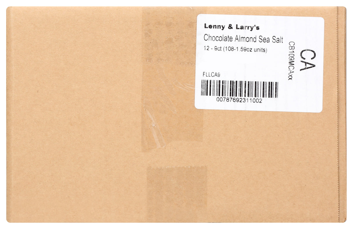 Lenny & Larry's, Cookie Filler Bar, Chocolate Almond Sea Salt, 1.59 oz, Pack of 9