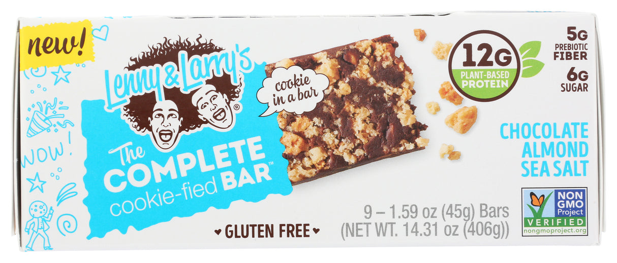 Lenny & Larry's, Cookie Filler Bar, Chocolate Almond Sea Salt, 1.59 oz, Pack of 9