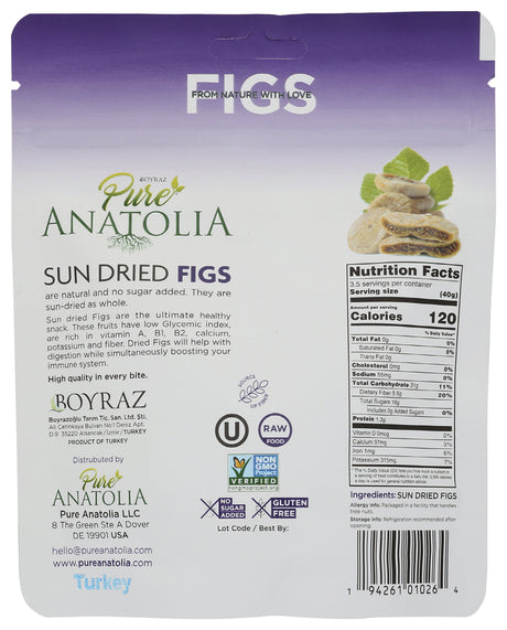 Pure Anatolia, Sun Dried Figs 5 oz, 6 Pack