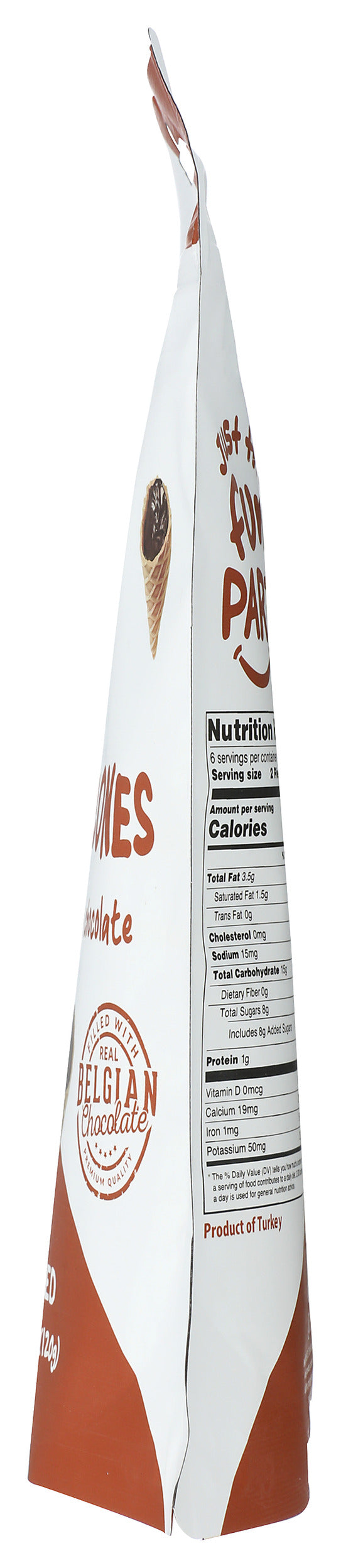 Just The Fun Part, Bite-Size Crispy Mini Waffle Cones with Premium Belgian Milk Chocolate, 4.23 Oz (Pack of 6)