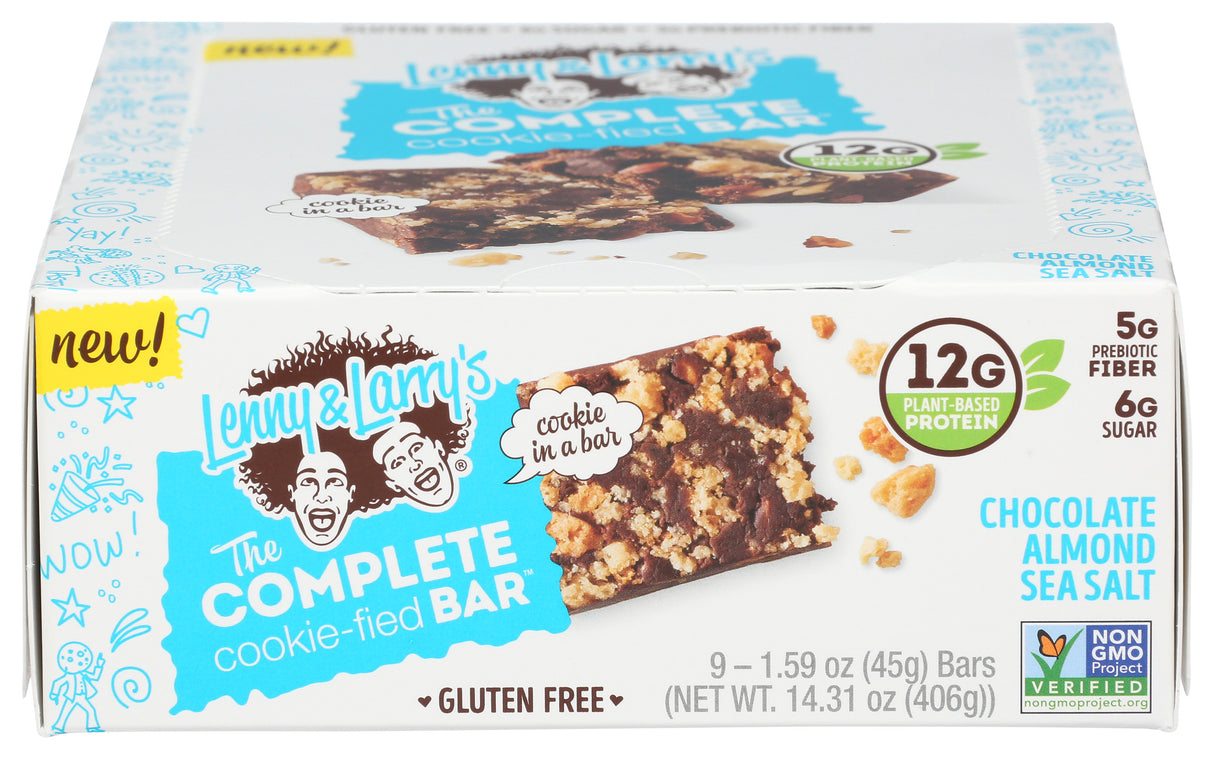Lenny & Larry's, Cookie Filler Bar, Chocolate Almond Sea Salt, 1.59 oz, Pack of 9