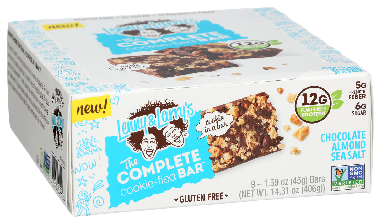 Lenny & Larry's, Cookie Filler Bar, Chocolate Almond Sea Salt, 1.59 oz, Pack of 9