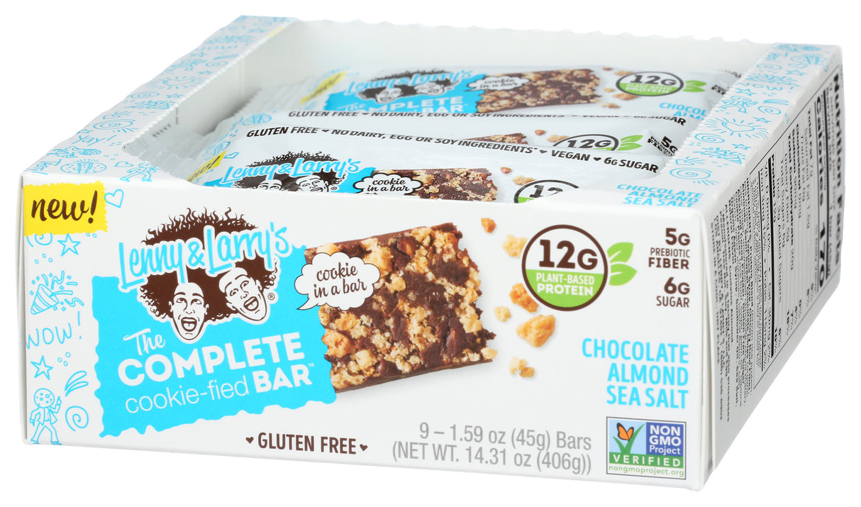Lenny & Larry's, Cookie Filler Bar, Chocolate Almond Sea Salt, 1.59 oz, Pack of 9