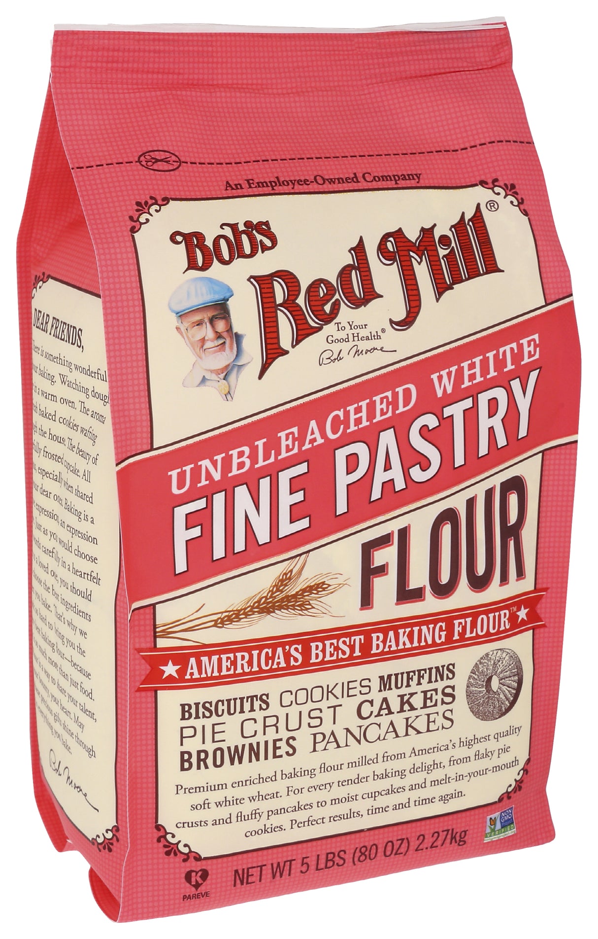 Bob's Red Mill Unbleached White Fine Pastry Flour, 5 Pound (Pack of 4)