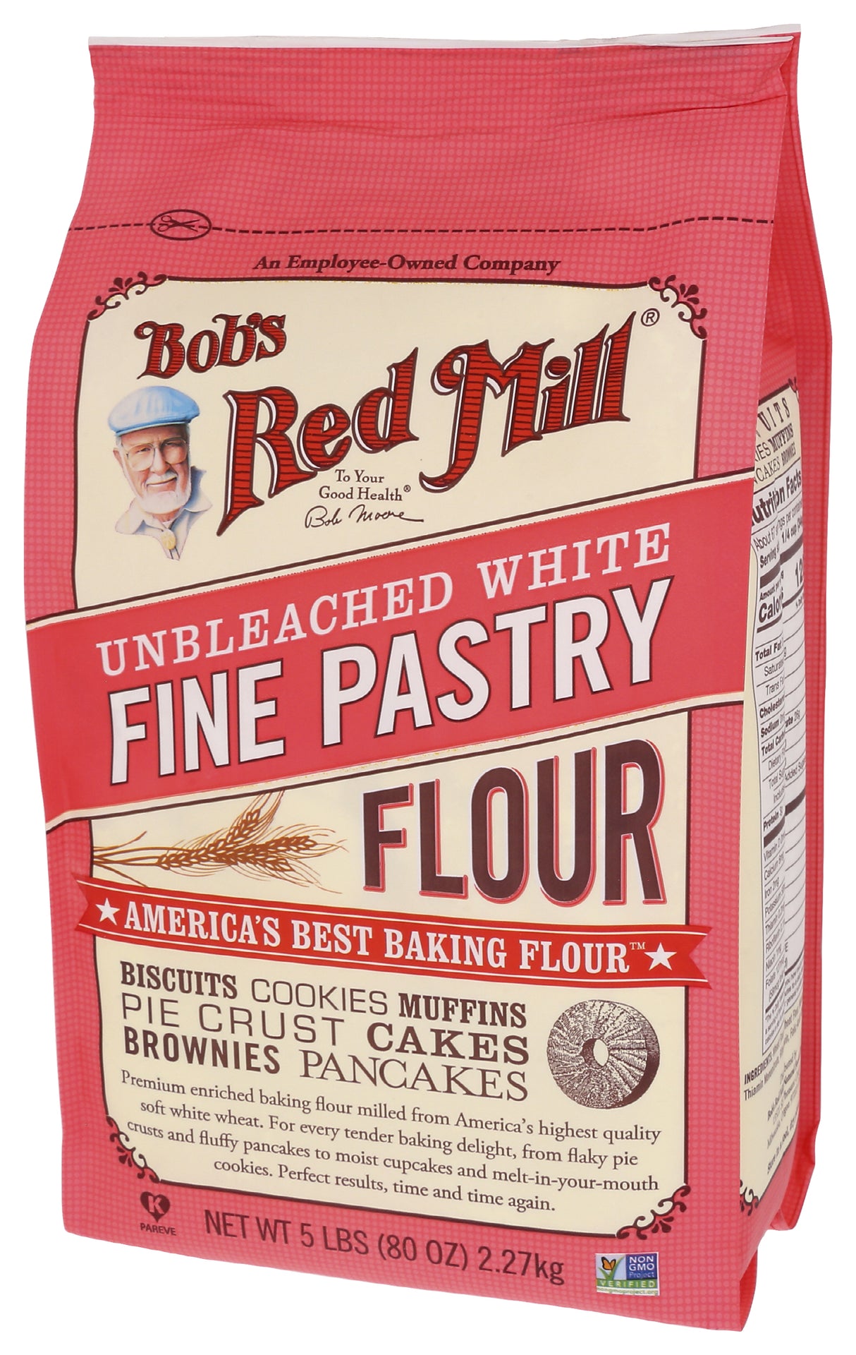 Bob's Red Mill Unbleached White Fine Pastry Flour, 5 Pound (Pack of 4)