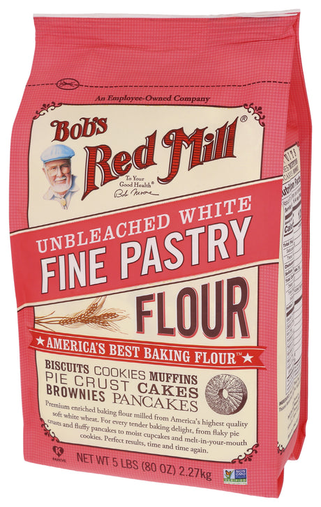 Bob's Red Mill Unbleached White Fine Pastry Flour, 5 Pound (Pack of 4)