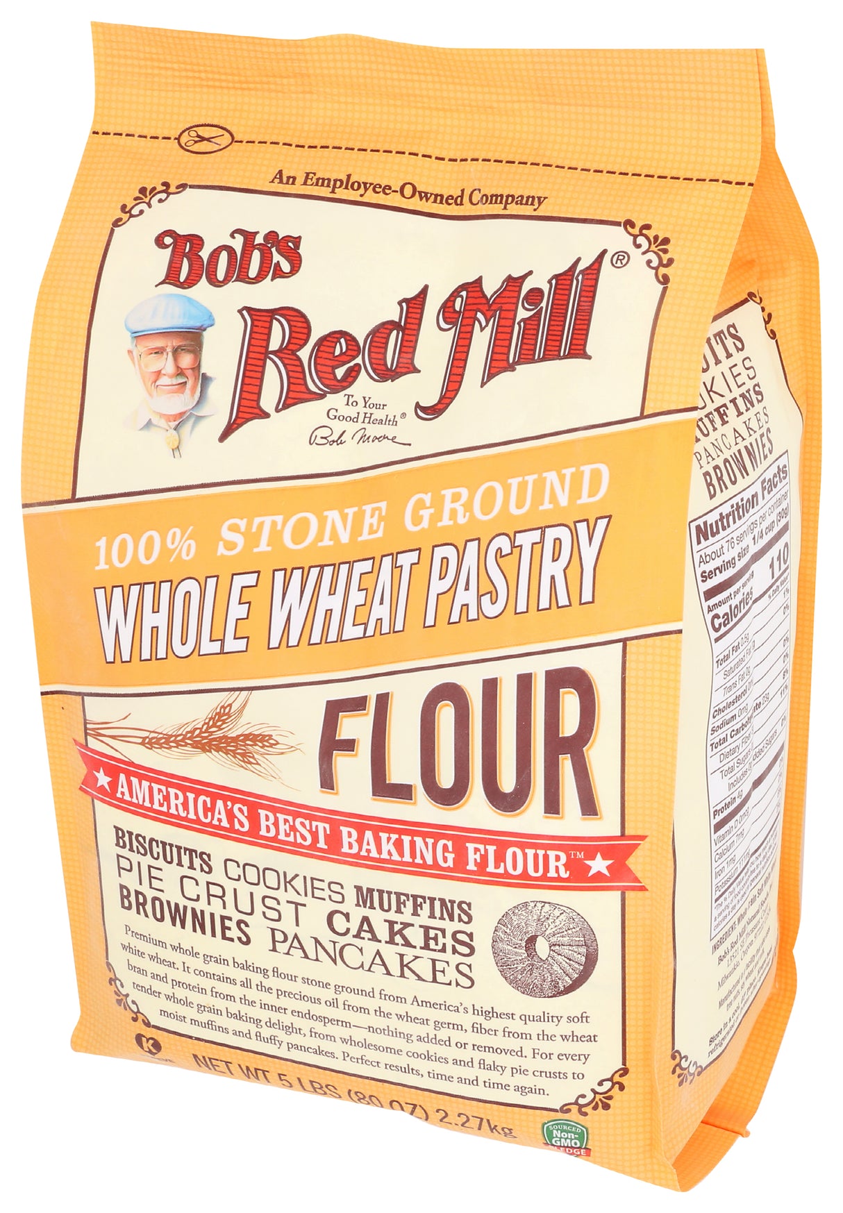 Bob's Red Mill Whole Wheat Pastry Flour, 5 Pound (Pack of 4)